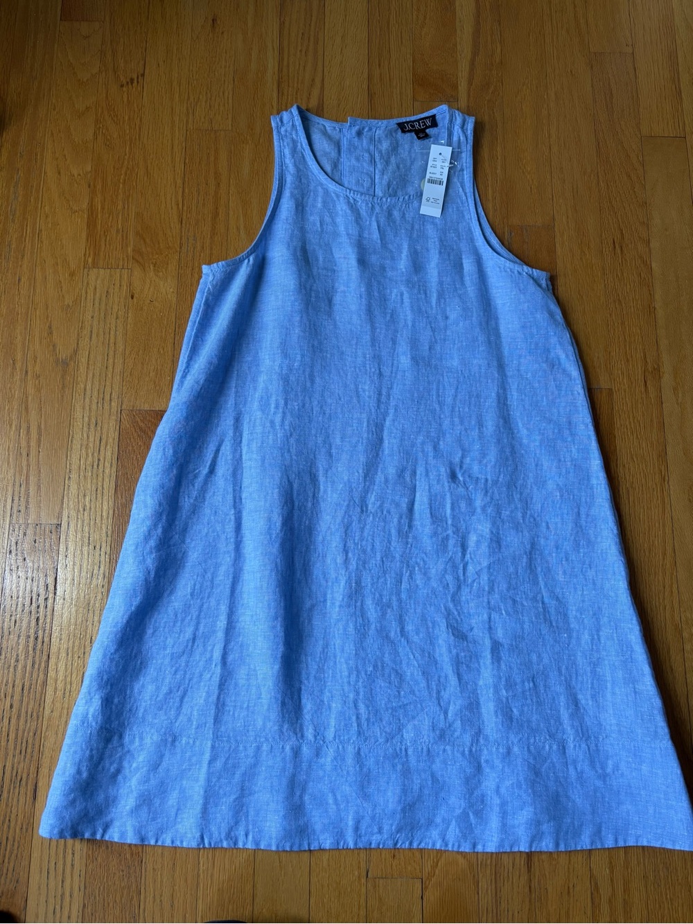 J. Crew Sleeveless Linen Mini Dress in Sky Blue